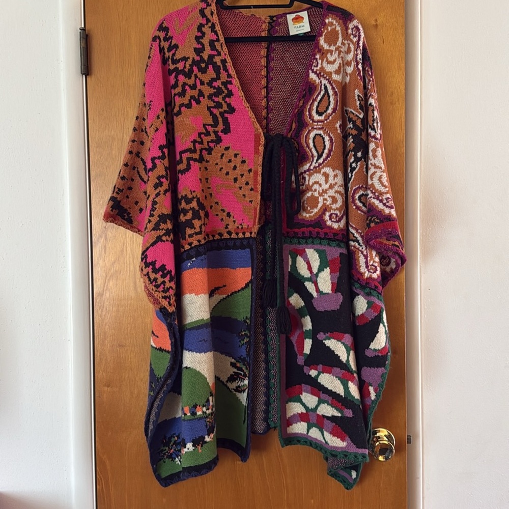 Farm Rio Mixed Prints Knit Kimono size XS fits up to XL
